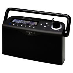 Roberts Classic Lite Black - Ultra Stylish Portable DAB/FM RDS Stereo Radio with Up to 100 Hours Battery Life and Line-in Socket
